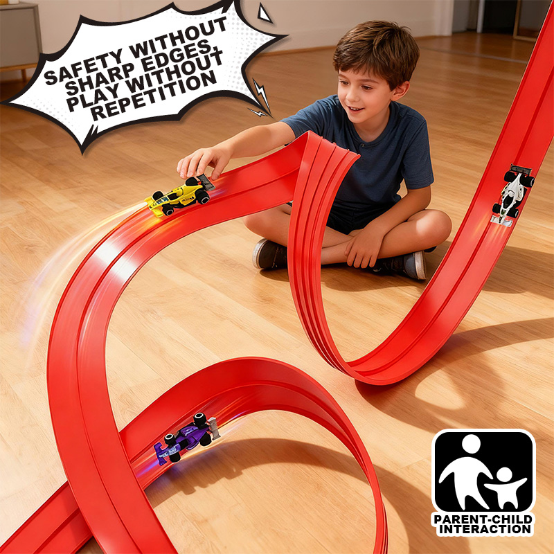 Kids Educational Gadget - รถแข่งประกอบเองได้ฟรี | สนามแข่งแบบยืดหยุ่นและรถแข่งหลายคัน ของเล่นแข่งรถสำหรับเด็กผู้ชาย ของเล่นเสริมพัฒนาการสำหรับเด็ก