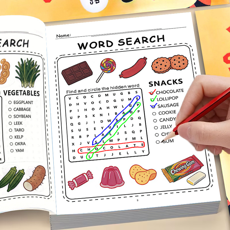 Kids Education Related - หนังสือค้นหาคำศัพท์: ค้นหาคำศัพท์ที่สนุกสนานและมีประโยชน์สำหรับเด็กอายุ 4-8 ปี: สำรวจคำศัพท์ที่เกี่ยวข้องกับวิชาเรียนในโรงเรียนและเสริมสร้างคำศัพท์!
