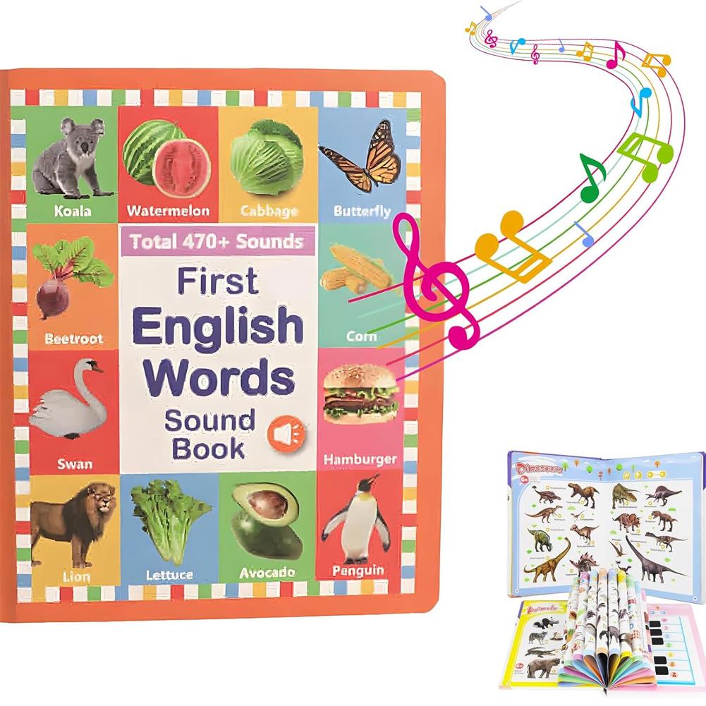 Kids Education Book - หนังสืออ่านเสียงภาษาอังกฤษ การตรัสรู้ตามธรรมชาติ หนังสือเสียงการศึกษาปฐมวัยภาษาอังกฤษ เหมาะสำหรับทุกวัย หนังสือคำศัพท์ภาษาอังกฤษสำหรับเด็ก
